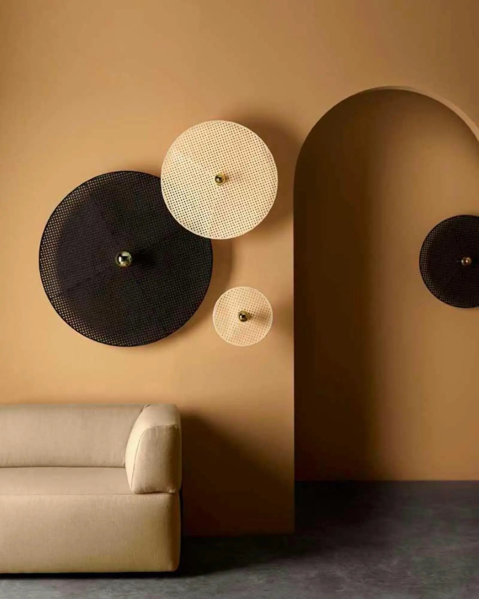 Wall lights outlet behind sofa