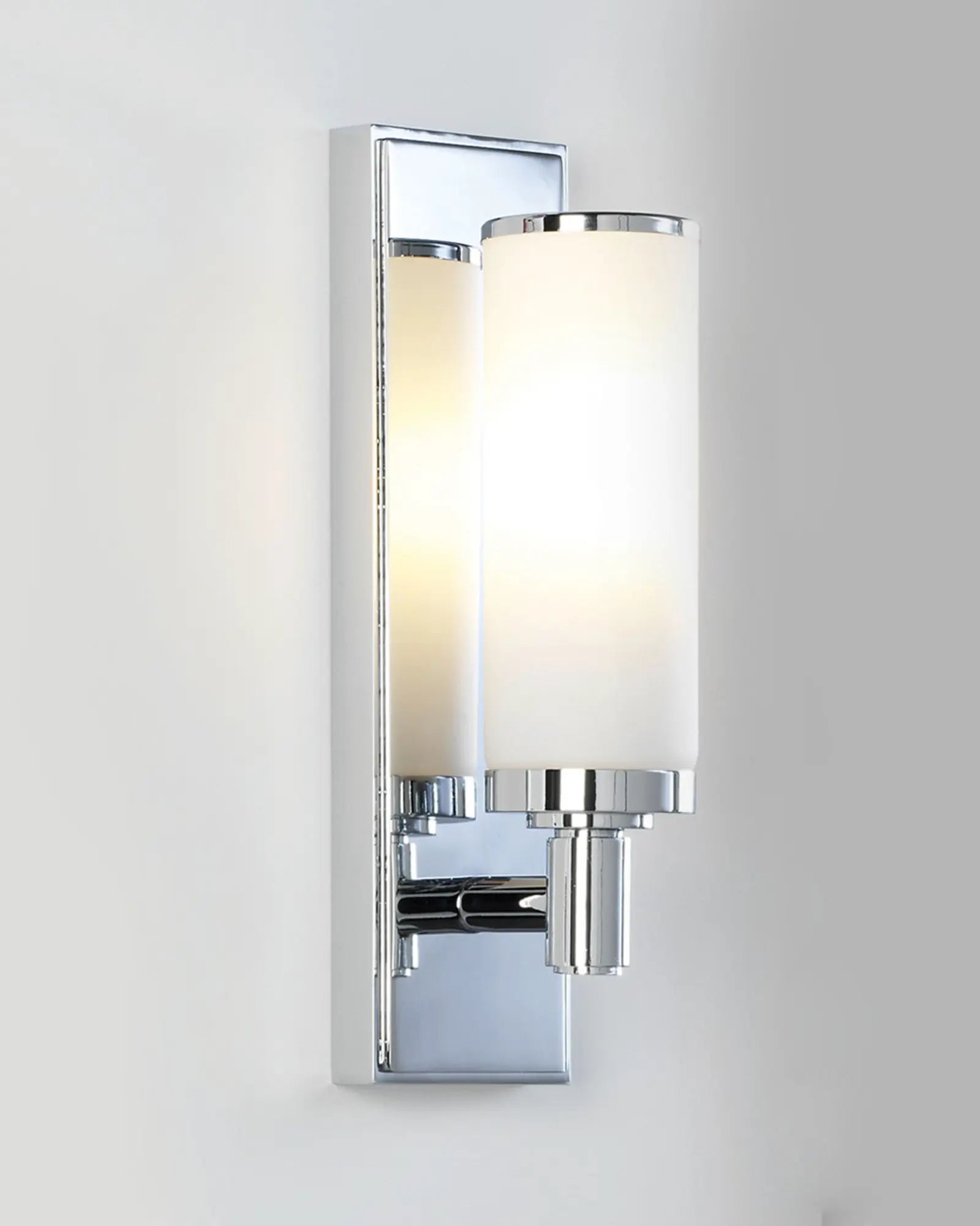 Verona classic bathroom wall light in metal and etched glass