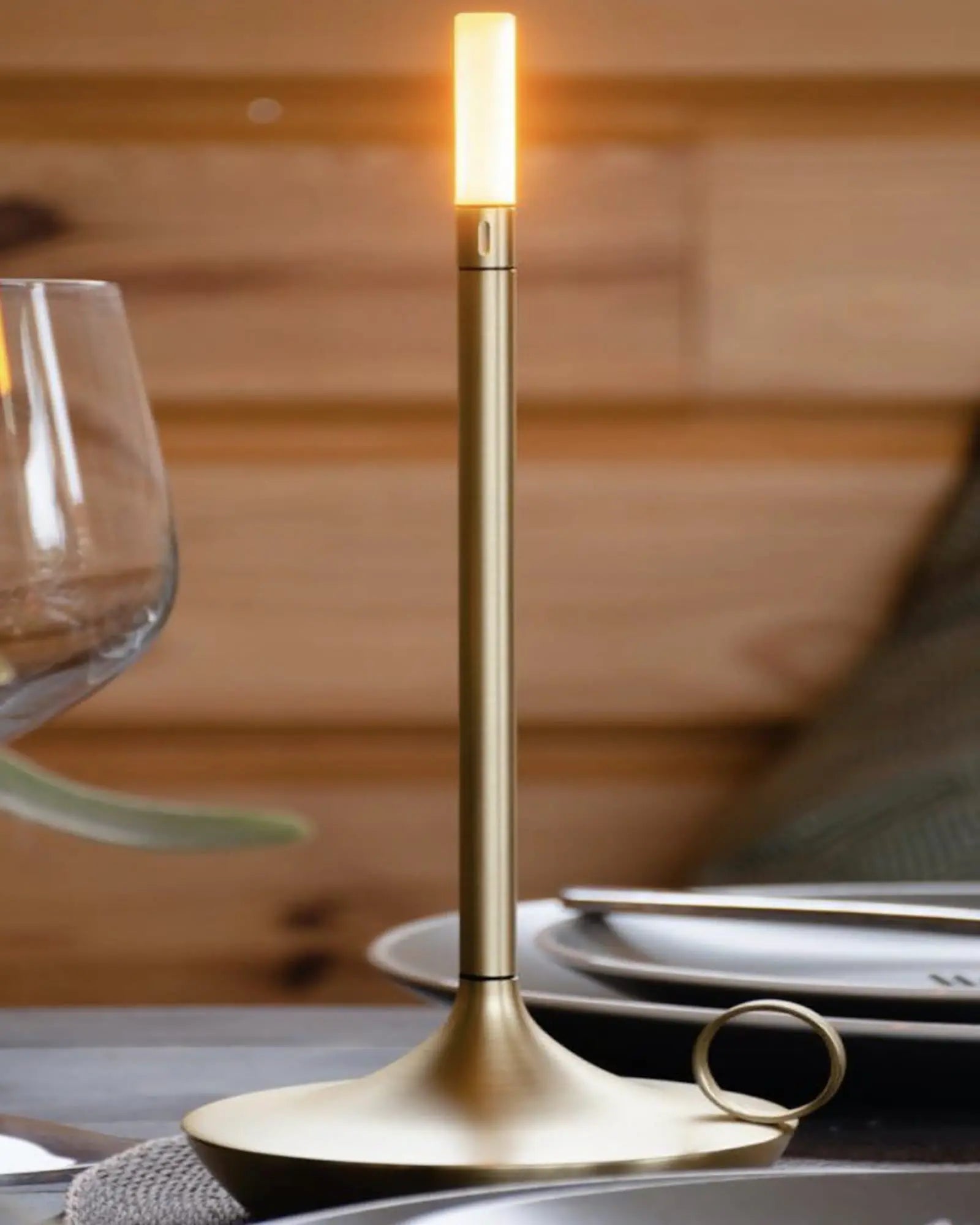 Wick Table lamp on a dining table 