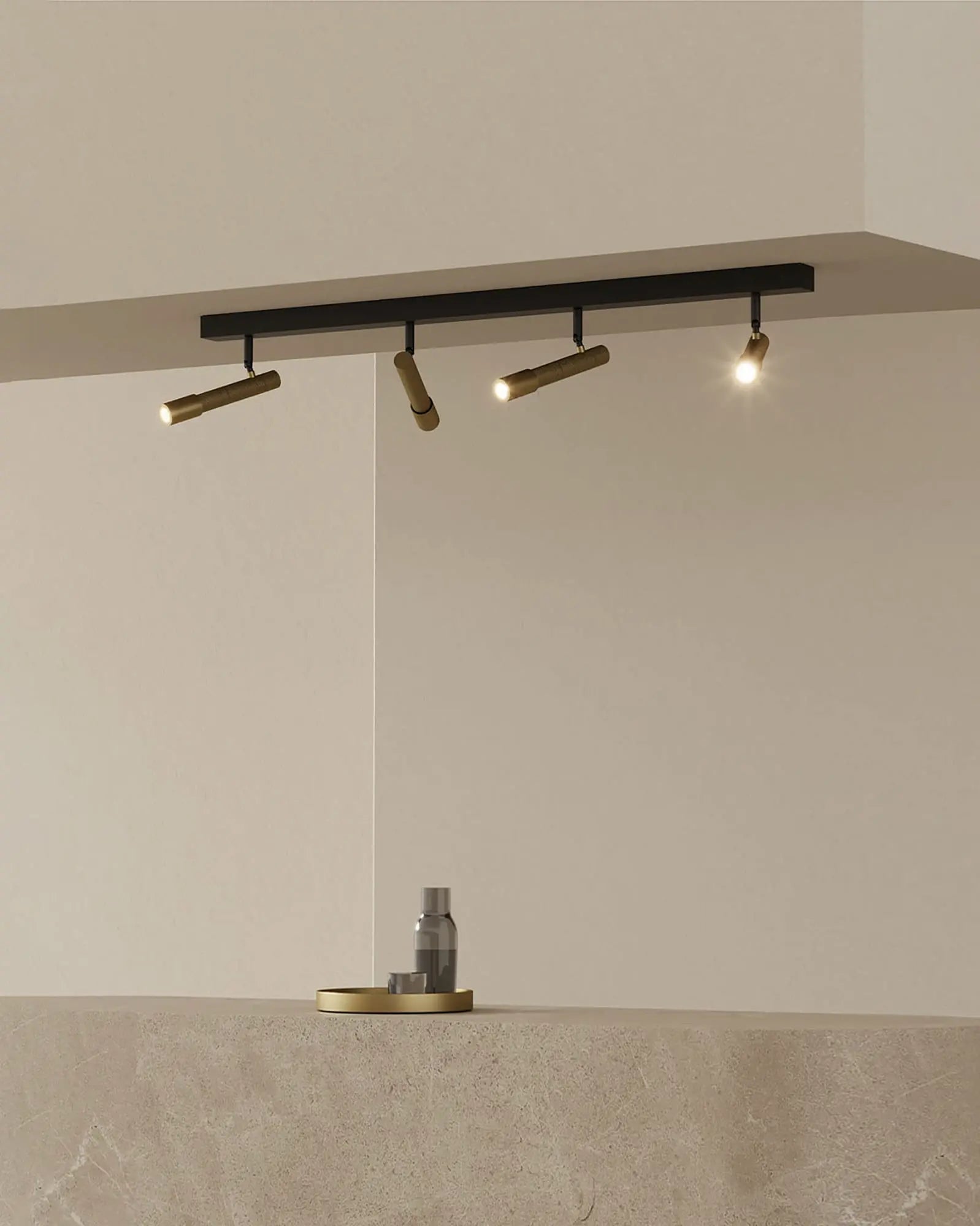 Ycro downlights 4 lights contemporary adjustable heads over a bench